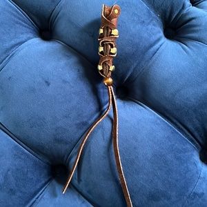 Motorcycle hair leather wrap for women biker